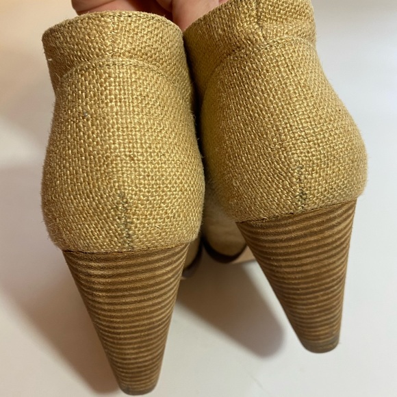 Seychelles Bismuth Canvas Stacked Heel Boots Sz 8 - Picture 6 of 9